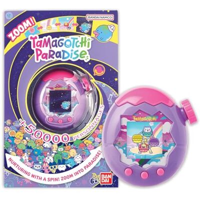 TAMAGOTCHI Bandai Paradise Ciel Animal Virtuel à élever avec molette de Zoom Jouet Interactif en français Modèle Ciel Violet et Rose Jouet Enfant 6 Ans et + 43423 - Publicité TAMAGOTCHI Bandai Paradise Ciel Animal Virtuel à élever avec molette de Zoom Jouet Interactif en français Modèle Ciel Violet et Rose Jouet Enfant 6 Ans et + 43423 - Publicité