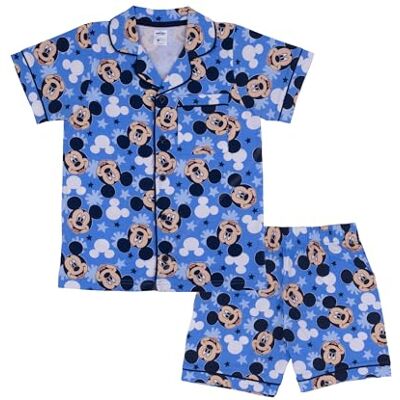 Disney Mickey Mouse, 100% Coton, Boutonnage Ensemble de Pyjama à Manches Courtes, Blue, 2-3 Ans: 98cm, Bleu - Publicité Disney Mickey Mouse, 100% Coton, Boutonnage Ensemble de Pyjama à Manches Courtes, Blue, 2-3 Ans: 98cm, Bleu - Publicité