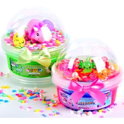 ToysButty Axolotl Lot de 2 slimes colorés et en mousse pour enfants avec mini animaux lumineux dans le noir Idéal comme cadeau de fête pour filles et garçons - Publicité ToysButty Axolotl Lot de 2 slimes colorés et en mousse pour enfants avec mini animaux lumineux dans le noir Idéal comme cadeau de fête pour filles et garçons - Publicité