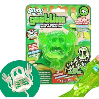 Slimy Gooblins Slime Slime Monstre, 100 g, super extensible, avec squelettes effrayants amusants à découvrir et à collectionner, jouet à pétrir (3 ans), couleur : vert - Publicité Slimy Gooblins Slime Slime Monstre, 100 g, super extensible, avec squelettes effrayants amusants à découvrir et à collectionner, jouet à pétrir (3 ans), couleur : vert - Publicité