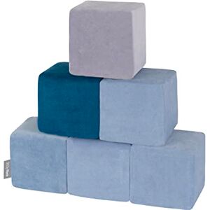 KiddyMoon Blocs De Construction 6 Pieces en Mousse pour Bébé Jouet Éducatif Housse en Velours, Cubes: Bleu Lagune-Bleu Glacier-Gris De Montagnes - Publicité KiddyMoon Blocs De Construction 6 Pieces en Mousse pour Bébé Jouet Éducatif Housse en Velours, Cubes: Bleu Lagune-Bleu Glacier-Gris De Montagnes - Publicité