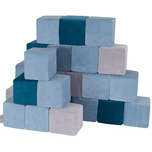 KiddyMoon Blocs De Construction 24 Pièces en Mousse pour Bébé Jouet Éducatif Housse en Velours, Cubes: Bleu Lagune-Bleu Glacier-Gris De Montagnes - Publicité KiddyMoon Blocs De Construction 24 Pièces en Mousse pour Bébé Jouet Éducatif Housse en Velours, Cubes: Bleu Lagune-Bleu Glacier-Gris De Montagnes - Publicité