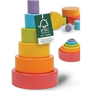 Merle Toys 2025 EDT Lot de 6 gobelets empilables pour bébé, 100 % certifiés FSC, tour empilable en bois pour bébé, tour empilable à partir de 1 an, tasses d'empilage, favorise la motricité et la - Publicité Merle Toys 2025 EDT Lot de 6 gobelets empilables pour bébé, 100 % certifiés FSC, tour empilable en bois pour bébé, tour empilable à partir de 1 an, tasses d'empilage, favorise la motricité et la - Publicité