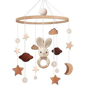 SWECOMZE Mobile en bois pour bébé Cloche de lit Carillon éolien avec nuages et étoiles Crochet amovible Lapin Jouet mobile pour chambre de bébé Cadeau pour filles et garçons - Publicité SWECOMZE Mobile en bois pour bébé Cloche de lit Carillon éolien avec nuages et étoiles Crochet amovible Lapin Jouet mobile pour chambre de bébé Cadeau pour filles et garçons - Publicité