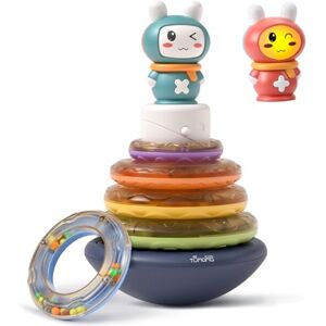 TUMAMA KIDS Montessori Tour empilable pour bébé avec musique et anneaux – 5 anneaux empilables – Jouet Montessori pour bébé – Jeu de pyramide à emboîter à partir de 6, 8, 9, 12 mois, 1, 2, 3, 4 ans - Publicité TUMAMA KIDS Montessori Tour empilable pour bébé avec musique et anneaux – 5 anneaux empilables – Jouet Montessori pour bébé – Jeu de pyramide à emboîter à partir de 6, 8, 9, 12 mois, 1, 2, 3, 4 ans - Publicité