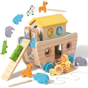 WOODENFUN Jouet en bois pour tout-petits Arche de Noé Trieur de formes Jouets Montessori Cadeaux de baptême pour 1, 2, 3 ans, garçons et filles - Publicité WOODENFUN Jouet en bois pour tout-petits Arche de Noé Trieur de formes Jouets Montessori Cadeaux de baptême pour 1, 2, 3 ans, garçons et filles - Publicité