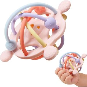 WFKKMEQ Jouet Eveil Bebe Dentition Pour Bébés, Anneau de Dentition en Silicone Jouets de Préhension en Silicone Jouet Educatif Précoce Montessori Educatif Cadeau Enfant Garçon et Fille pour Bébé(Rose) - Publicité WFKKMEQ Jouet Eveil Bebe Dentition Pour Bébés, Anneau de Dentition en Silicone Jouets de Préhension en Silicone Jouet Educatif Précoce Montessori Educatif Cadeau Enfant Garçon et Fille pour Bébé(Rose) - Publicité