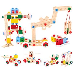 Bino World of Toys Jeu de Construction en Bois dans Un Seau Jouets pour Enfants à partir de 3 Ans, 120 Pièces, Motricité en Bois, Multicolore - Publicité Bino World of Toys Jeu de Construction en Bois dans Un Seau Jouets pour Enfants à partir de 3 Ans, 120 Pièces, Motricité en Bois, Multicolore - Publicité
