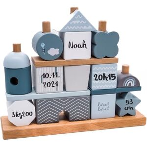 Mainely Personnalisable Maison empilable en Bois Bleu – Développement des capacités motrices – Dès 18 Mois – Personnalisable avec Le prénom et Les détails de Naissance – Label Label - Publicité Mainely Personnalisable Maison empilable en Bois Bleu – Développement des capacités motrices – Dès 18 Mois – Personnalisable avec Le prénom et Les détails de Naissance – Label Label - Publicité