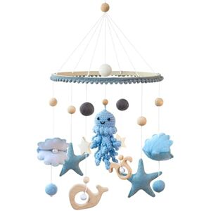 Herfair Meer Welt Carillon éolien mobile pour bébé avec boules en feutre, pieuvre 3D crocheté à la main avec coquillages et étoiles, cloche de lit en bois, pendentif pour lit de bébé, garçon et fille - Publicité Herfair Meer Welt Carillon éolien mobile pour bébé avec boules en feutre, pieuvre 3D crocheté à la main avec coquillages et étoiles, cloche de lit en bois, pendentif pour lit de bébé, garçon et fille - Publicité