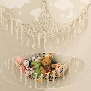 wenrescry Hamac de Rangement pour Peluches et Jouets – Filet Suspendu en Macramé pour Chambre d’Enfant – Grande Capacité – Organisateur Mural Décoratif pour Animaux en Peluche - Publicité wenrescry Hamac de Rangement pour Peluches et Jouets – Filet Suspendu en Macramé pour Chambre d’Enfant – Grande Capacité – Organisateur Mural Décoratif pour Animaux en Peluche - Publicité