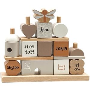 Mainely Personnalisable Maison empilable en Bois Torrone – Développement des capacités motrices – Dès 18 Mois – Personnalisable avec Le prénom et Les détails de Naissance – Label Label - Publicité Mainely Personnalisable Maison empilable en Bois Torrone – Développement des capacités motrices – Dès 18 Mois – Personnalisable avec Le prénom et Les détails de Naissance – Label Label - Publicité