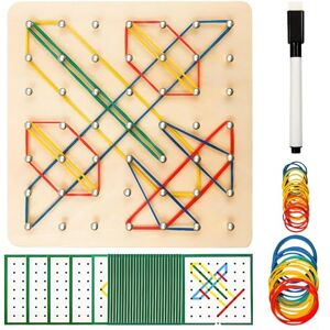 Miyobing Jouets Montessori en bois, géoboard en bois avec cartes d'activités et bande en caoutchouc – Épingles à panneaux perforés avec bande en caoutchouc Montessori formes l'imagination et la créativité de - Publicité Miyobing Jouets Montessori en bois, géoboard en bois avec cartes d'activités et bande en caoutchouc – Épingles à panneaux perforés avec bande en caoutchouc Montessori formes l'imagination et la créativité de - Publicité