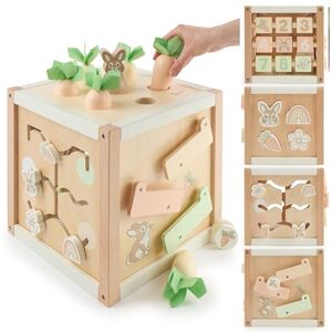 BIECO Cube de motricité, motif lapin Fine XXL, bois durable FSC® , cube de jeu pour bébé, dès 1 an, cube d'activités, centre d'activités, Montessori - Publicité BIECO Cube de motricité, motif lapin Fine XXL, bois durable FSC® , cube de jeu pour bébé, dès 1 an, cube d'activités, centre d'activités, Montessori - Publicité