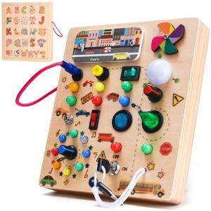 Nauotk Planche Montessori, Busy Board en Bois pour Bébé 3+ Ans, Activity Board avec 19 Lumiere, Motricité Bébé Jouet Educatif Sensoriel, Voyage Portable Tableau d’activité Cadeau pour Garçons & Filles - Publicité Nauotk Planche Montessori, Busy Board en Bois pour Bébé 3+ Ans, Activity Board avec 19 Lumiere, Motricité Bébé Jouet Educatif Sensoriel, Voyage Portable Tableau d’activité Cadeau pour Garçons & Filles - Publicité