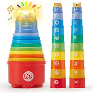hahaland Jouet Bebe 1 an Gobelet à Empiler Bébé avec Lumière et Son Chiffres et Formes comme Jouets de Bain, Jeux Montessori Jouets de Plage pour Enfant 1 2 3 an Garçon Fille 10 PCS - Publicité hahaland Jouet Bebe 1 an Gobelet à Empiler Bébé avec Lumière et Son Chiffres et Formes comme Jouets de Bain, Jeux Montessori Jouets de Plage pour Enfant 1 2 3 an Garçon Fille 10 PCS - Publicité