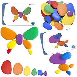 Rainbow Pebbles Ensemble de 36 + 40 activités Les Blocs Originaux de tri et d'empilage des Couleurs Jeux mathématiques précoces - Publicité Rainbow Pebbles Ensemble de 36 + 40 activités Les Blocs Originaux de tri et d'empilage des Couleurs Jeux mathématiques précoces - Publicité