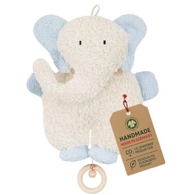 Efie — Bio doudou musical – éléphant en coton 100% bio GOTS certifiée rembourrage de laine de mouton fabriqué en Allemagne Jouet durable pour bébé Mélodie „LaLeLu - Publicité Efie — Bio doudou musical – éléphant en coton 100% bio GOTS certifiée rembourrage de laine de mouton fabriqué en Allemagne Jouet durable pour bébé Mélodie „LaLeLu - Publicité