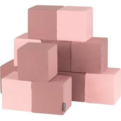 KiddyMoon Blocs De Construction 12 Pièces en Mousse pour Bébé Jouet Éducatif Housse en Coton, Cubes: Bruyère-Rose - Publicité KiddyMoon Blocs De Construction 12 Pièces en Mousse pour Bébé Jouet Éducatif Housse en Coton, Cubes: Bruyère-Rose - Publicité