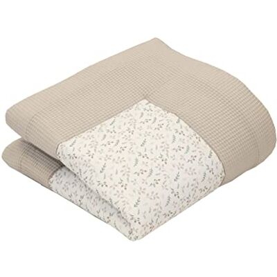 ULLENBOOM Couverture d'éveil pour bébé, motif floral sable, 100 x 100 cm, 100 % coton Öko-Tex, idéale comme tapis de parc et couverture de jeu - Publicité ULLENBOOM Couverture d'éveil pour bébé, motif floral sable, 100 x 100 cm, 100 % coton Öko-Tex, idéale comme tapis de parc et couverture de jeu - Publicité