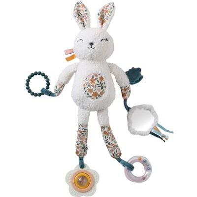 Vertbaudet Petite peluche d'activités lapin RETRO FLOWER jaune TU - Publicité Vertbaudet Petite peluche d'activités lapin RETRO FLOWER jaune TU - Publicité