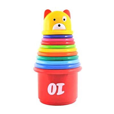 Porgeel Jouets éducatifs pour bébé Ours gobelets gigognes empilables Jouets de Construction Ensemble de 9 pièces pour Enfants - Publicité Porgeel Jouets éducatifs pour bébé Ours gobelets gigognes empilables Jouets de Construction Ensemble de 9 pièces pour Enfants - Publicité