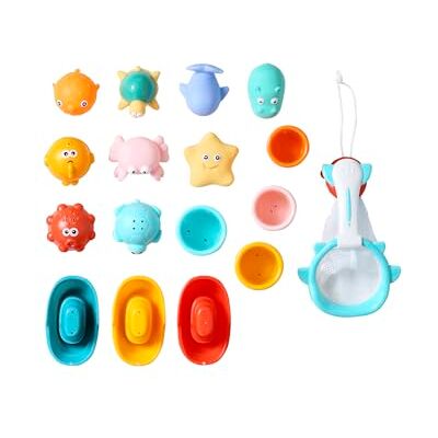 Vertbaudet Lot de 16 Jouets de Bain avec Panier Multicolore TU - Publicité Vertbaudet Lot de 16 Jouets de Bain avec Panier Multicolore TU - Publicité