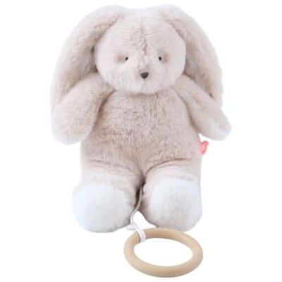 Noukie's Peluche Musicale 20 cm pour bébé Anneau en Bois sans Piles Jouet Nomade Compact pour Voyage, Poussette Cadeau de Naissance Lapin Beige Moka - Publicité Noukie's Peluche Musicale 20 cm pour bébé Anneau en Bois sans Piles Jouet Nomade Compact pour Voyage, Poussette Cadeau de Naissance Lapin Beige Moka - Publicité