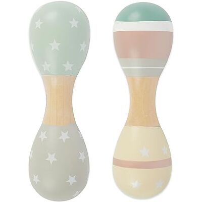 BIECO Hochets Bébé en bois Étoiles Lot de 2 19 cm Maracas Bébé Hochet 1-3 mois - Publicité BIECO Hochets Bébé en bois Étoiles Lot de 2 19 cm Maracas Bébé Hochet 1-3 mois - Publicité