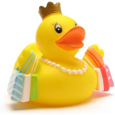 Duckshop Canard de Bain Shopping-Queen Canard de bano Canard de Plastique L: 8 cm - Publicité Duckshop Canard de Bain Shopping-Queen Canard de bano Canard de Plastique L: 8 cm - Publicité