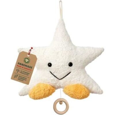 Efie — Bio doudou musical – étoile en coton 100% bio GOTS certifiée rembourrage de laine de mouton fabriqué en Allemagne Jouet durable pour bébé Mélodie „Sandmann, lieber Sandmann - Publicité Efie — Bio doudou musical – étoile en coton 100% bio GOTS certifiée rembourrage de laine de mouton fabriqué en Allemagne Jouet durable pour bébé Mélodie „Sandmann, lieber Sandmann - Publicité