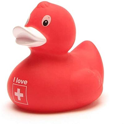 Duckshop Canard de bain I Love Schweiz I Canard de bain I L : 8 cm - Publicité Duckshop Canard de bain I Love Schweiz I Canard de bain I L : 8 cm - Publicité