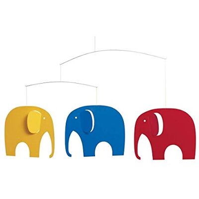 Flensted Mobiles Rencontre d'éléphants Mobile/Carillon éolien Rouge/jaune/bleu - Publicité Flensted Mobiles Rencontre d'éléphants Mobile/Carillon éolien Rouge/jaune/bleu - Publicité