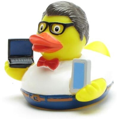Duckshop I Canard de bain nerd I Canard de bain I Canard couineur I Canard de bain L : 9 cm I Jouet de bain I Cadeau pour les amateurs d'ordinateurs I Présent ITler I - Publicité Duckshop I Canard de bain nerd I Canard de bain I Canard couineur I Canard de bain L : 9 cm I Jouet de bain I Cadeau pour les amateurs d'ordinateurs I Présent ITler I - Publicité