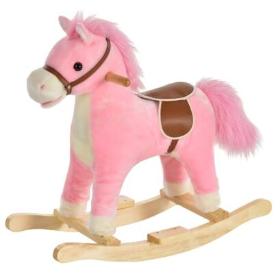 HOMCOM - Cheval à bascule peluche grand confort - Rose - Cheval à bascule - Publicité HOMCOM - Cheval à bascule peluche grand confort - Rose - Cheval à bascule - Publicité