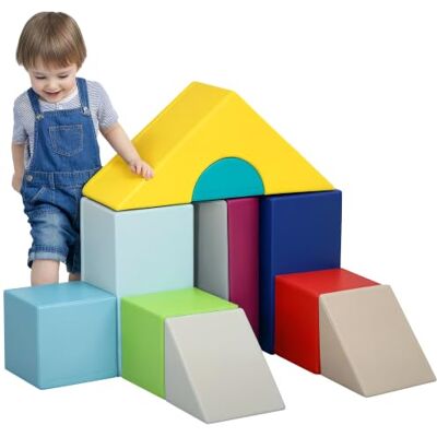 HOMCOM Parcours Motricité Bébé 11PCS pour Enfants de 1-3 Ans Multicolore Module Motricité Bébé en mousse EPE, Housse en Revêtement Synthétique, Blocs Mousse de Construction, Jouets Éducatifs - Publicité HOMCOM Parcours Motricité Bébé 11PCS pour Enfants de 1-3 Ans Multicolore Module Motricité Bébé en mousse EPE, Housse en Revêtement Synthétique, Blocs Mousse de Construction, Jouets Éducatifs - Publicité