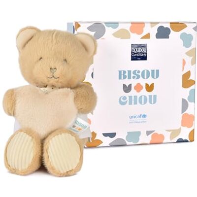Doudou et Compagnie Doudou Bébé Ours Cœur UNICEF Bisous Doux 25 cm Peluche Ours Ultra Douce et Solidaire Idée Cadeau Naissance Bébé Fille Garçon avec Coffret Premier Doudou DC4681 - Publicité Doudou et Compagnie Doudou Bébé Ours Cœur UNICEF Bisous Doux 25 cm Peluche Ours Ultra Douce et Solidaire Idée Cadeau Naissance Bébé Fille Garçon avec Coffret Premier Doudou DC4681 - Publicité