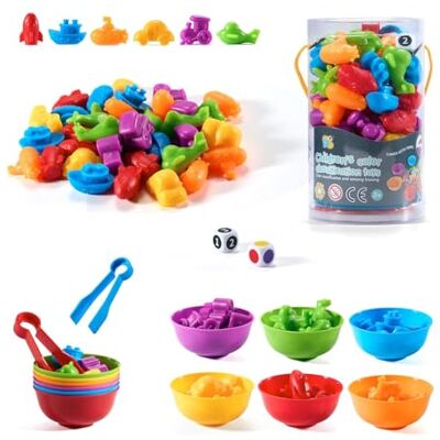 Elalove Jeu Éducatif, 47 Pièces Jouet pour Comptage et Tri Jeu Educatif Motricité, Jouet Montessori 2-6 Ans sans BPA, Apprentissage Formes et Motricité(Couleur Aléatoire) - Publicité Elalove Jeu Éducatif, 47 Pièces Jouet pour Comptage et Tri Jeu Educatif Motricité, Jouet Montessori 2-6 Ans sans BPA, Apprentissage Formes et Motricité(Couleur Aléatoire) - Publicité