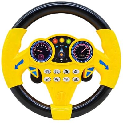 Cuackamily Volant de Simulation de Conduite Portable avec Support Jaune Jouet éducatif copilote pour enfants, modèle rotatif livré en couleur jaune comme cadeau ludique - Publicité Cuackamily Volant de Simulation de Conduite Portable avec Support Jaune Jouet éducatif copilote pour enfants, modèle rotatif livré en couleur jaune comme cadeau ludique - Publicité