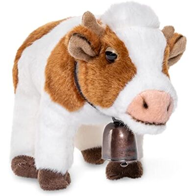 Uni-Toys Vache Blanc-Brun, Debout avec Cloche 27 cm (Longueur) Peluche Boeuf Peluche, Doudou - Publicité Uni-Toys Vache Blanc-Brun, Debout avec Cloche 27 cm (Longueur) Peluche Boeuf Peluche, Doudou - Publicité