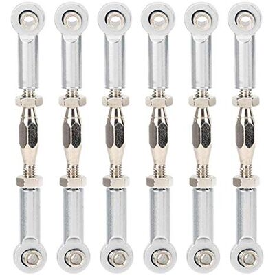 Tbest RC Tige de Traction, 6 Pcs Réglable Servo Liens Tie Rod en Alliage D'aluminium en Aluminium Tendeur Tige Tringlerie Ensemble pour RC Hobby Voiture Modèle(Argent) - Publicité Tbest RC Tige de Traction, 6 Pcs Réglable Servo Liens Tie Rod en Alliage D'aluminium en Aluminium Tendeur Tige Tringlerie Ensemble pour RC Hobby Voiture Modèle(Argent) - Publicité