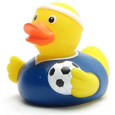Duckshop Footballer Canard de bain en maillot bleu foncé I Canard couineur I L : 7,5 cm - Publicité Duckshop Footballer Canard de bain en maillot bleu foncé I Canard couineur I L : 7,5 cm - Publicité