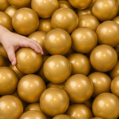LittleTom 50 Boules dorees pour Piscine a balles Bebe 5,5 cm en Plastique PE balles legeres pour Parc de Jeu ou Tente Jouet pour Interieur et Exterieur - Publicité LittleTom 50 Boules dorees pour Piscine a balles Bebe 5,5 cm en Plastique PE balles legeres pour Parc de Jeu ou Tente Jouet pour Interieur et Exterieur - Publicité