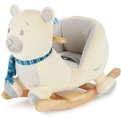 BIECO Lars Animal à bascule en peluche Ours polaire 60 cm Chaise à bascule pour enfant avec ceinture de sécurité Balançoire pour bébé à partir de 9 mois Cheval à bascule en bois - Publicité BIECO Lars Animal à bascule en peluche Ours polaire 60 cm Chaise à bascule pour enfant avec ceinture de sécurité Balançoire pour bébé à partir de 9 mois Cheval à bascule en bois - Publicité