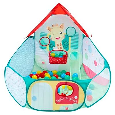 Sophie la Girafe Piscine à Balles pour Bébé Dès 6 Mois Piscine avec 40 balles colorées et 2 toboggans pour ramper, lancer et jouer, éveil de la motricité et des sens dès 6 mois - Publicité Sophie la Girafe Piscine à Balles pour Bébé Dès 6 Mois Piscine avec 40 balles colorées et 2 toboggans pour ramper, lancer et jouer, éveil de la motricité et des sens dès 6 mois - Publicité
