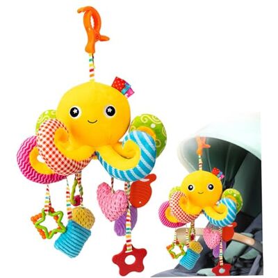 Suxdlan Jouet de Poussette pour bébé, Jouet de siège Voiture en Forme Poulpe, Animal en Peluche pour Poussette, Berceau avec Articles Traction Assortis - Publicité Suxdlan Jouet de Poussette pour bébé, Jouet de siège Voiture en Forme Poulpe, Animal en Peluche pour Poussette, Berceau avec Articles Traction Assortis - Publicité