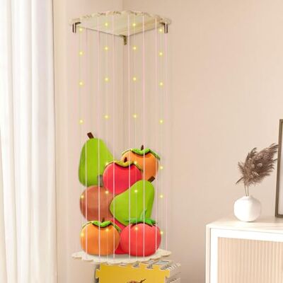 Sutowe Cage de rangement d'angle pour animaux en peluche avec lumière LED et étagère en bois réglable en hauteur à suspendre au mur pour chambre à coucher, salle de jeux, chambre d'enfant (cordon rose + - Publicité Sutowe Cage de rangement d'angle pour animaux en peluche avec lumière LED et étagère en bois réglable en hauteur à suspendre au mur pour chambre à coucher, salle de jeux, chambre d'enfant (cordon rose + - Publicité