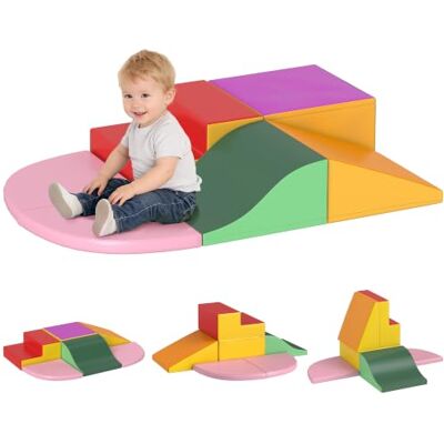 HOMCOM Parcours Motricité Bébé 6PCS avec Module en Mousse EPE Multicolore Housse en Revêtement Synthétique, Blocs de Construction, Jouets Éducatifs Enfants d'Âge Préscolaire - Publicité HOMCOM Parcours Motricité Bébé 6PCS avec Module en Mousse EPE Multicolore Housse en Revêtement Synthétique, Blocs de Construction, Jouets Éducatifs Enfants d'Âge Préscolaire - Publicité