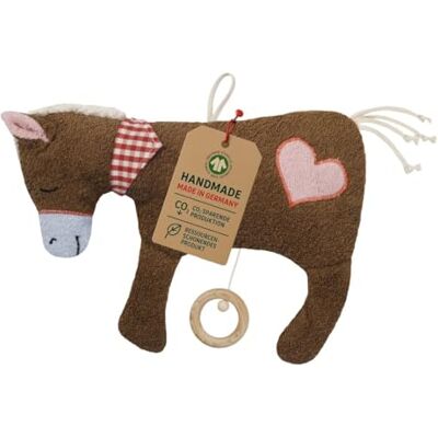 Efie — Bio doudou musical – cheval en coton 100% bio GOTS certifiée rembourrage de laine de mouton fabriqué en Allemagne Jouet durable pour bébé Mélodie „Berceuse de Mozart - Publicité Efie — Bio doudou musical – cheval en coton 100% bio GOTS certifiée rembourrage de laine de mouton fabriqué en Allemagne Jouet durable pour bébé Mélodie „Berceuse de Mozart - Publicité