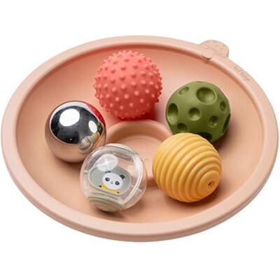 Taf Toys Tummy Time Bébé – Plateau Équilibre avec 5 Balles Sensorielles Texturées – Jouet d’Éveil Motricité Fine et Stimulation Sensorielle – Dès 3 Mois 13705 - Publicité Taf Toys Tummy Time Bébé – Plateau Équilibre avec 5 Balles Sensorielles Texturées – Jouet d’Éveil Motricité Fine et Stimulation Sensorielle – Dès 3 Mois 13705 - Publicité